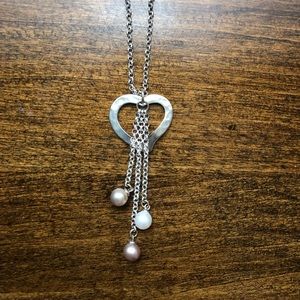 Vantel Pearls Three of Hearts Necklace